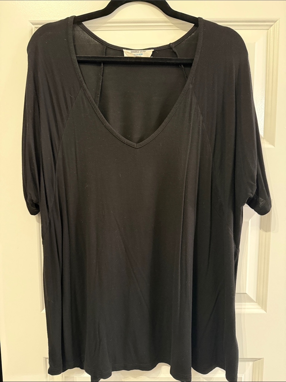 Double Zero Black V-Neck Short Sleeve Tee